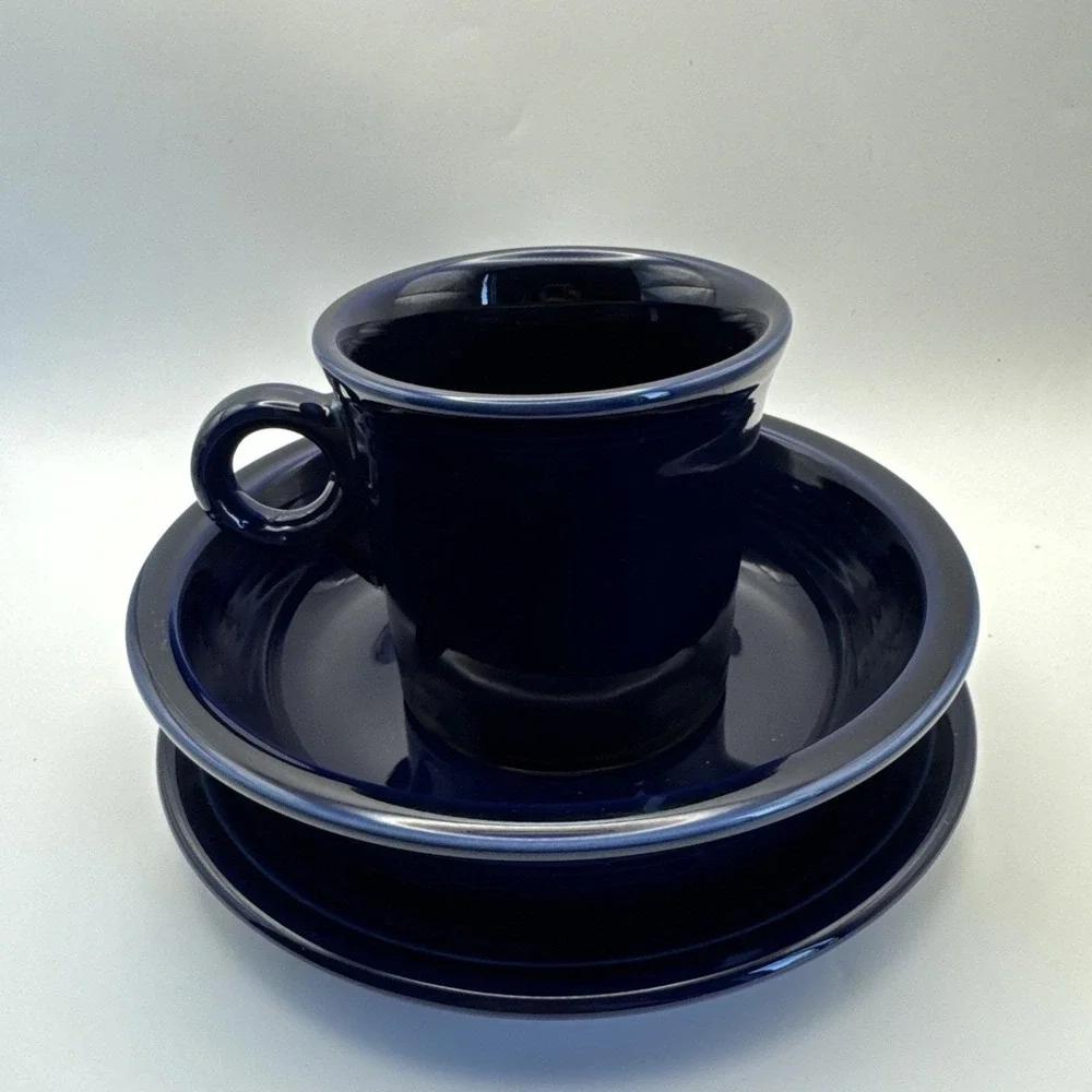 3 Pieces‎ Fiestaware Cobalt Fiestaware Bowl, Saucer, Mug